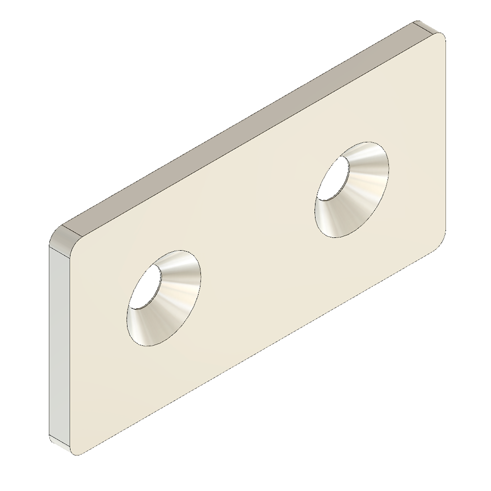 41-180-1 MODULAR SOLUTIONS ALUMINUM CONNECTING PLATE<br>45MM X 90MM FLAT TIE W/HARDWARE